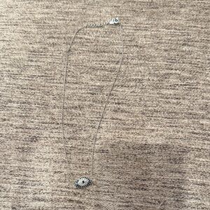 Elegant Silver Necklace with Eye Pendant